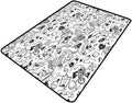 Carpet - Funny Ink Symbols Printing Patterns Non-Slip Area Rugs Fade Resistant by Snarena