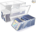 Trading Card Storage Box with 2 Dividers, Toploads Storage Box Plastic Baseball by Unknown