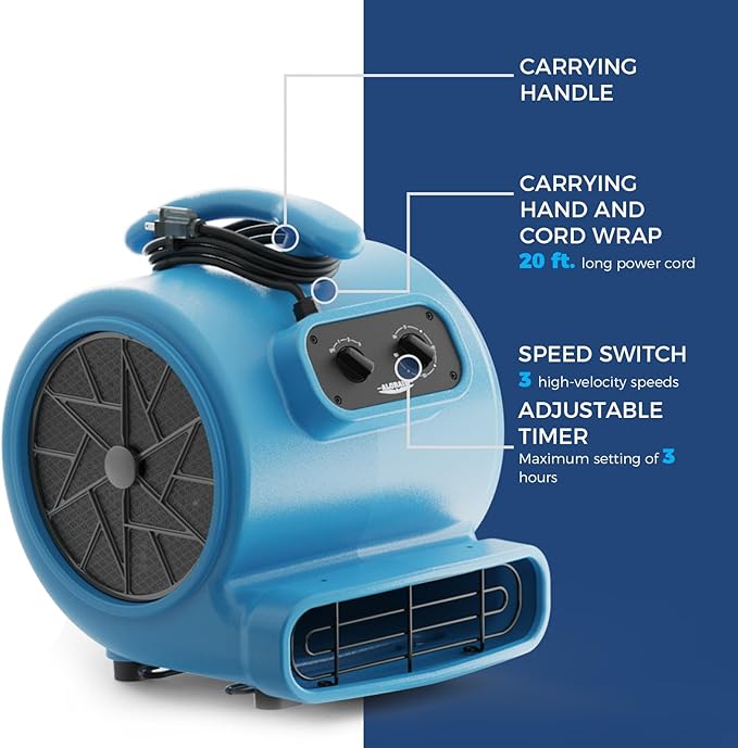 ALORAIR 3000 CFM Air Mover Blower Fan - Image 4
