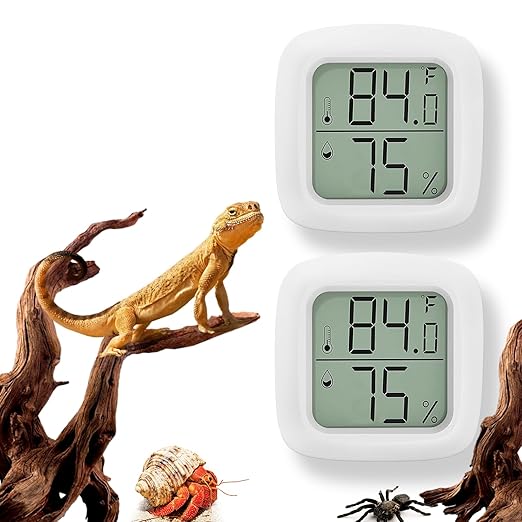 2 PCS Reptile Thermometer and Humidity Gauge by BSRESIN
