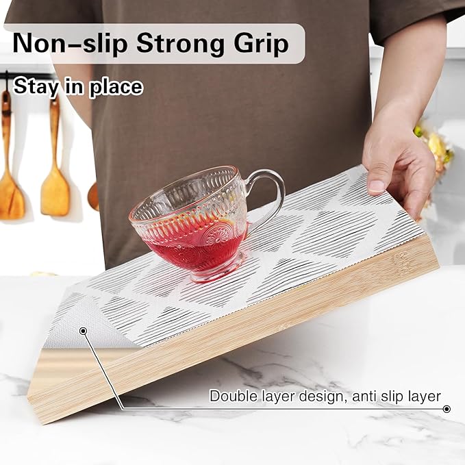 Drawer and Shelf Liner for Kitchen Cabinet, Non-Adhesive Cabinet Liner 24in x - Image 2