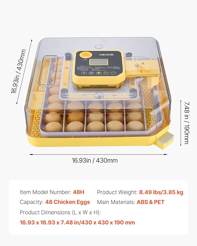 VEVOR 48 Egg Incubator, Automatic Egg Turner - Image 7