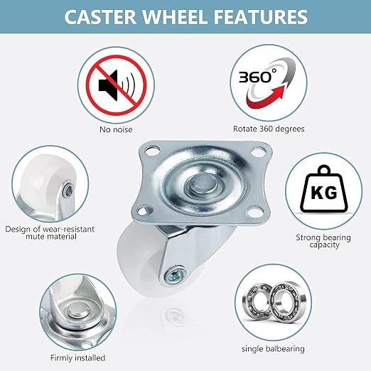 Low Profile Plastics Casters Wheels - Image 2