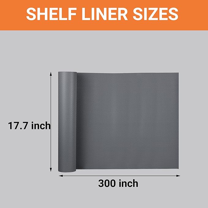 FLPMIX Waterproof Cabinet Shelf Liner: Non-Adhesive Drawer Liners Dark Grey - Image 9