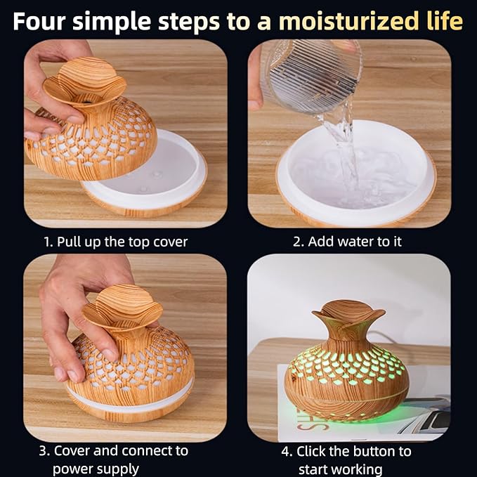 Colorful Cool Mini Humidifier, Flower Shape USB Personal Desktop Humidifier - Image 6