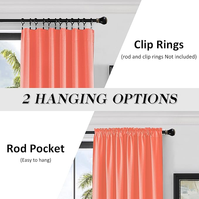 DONREN Room Darkening Rod Pocket Curtain Panels - Image 2