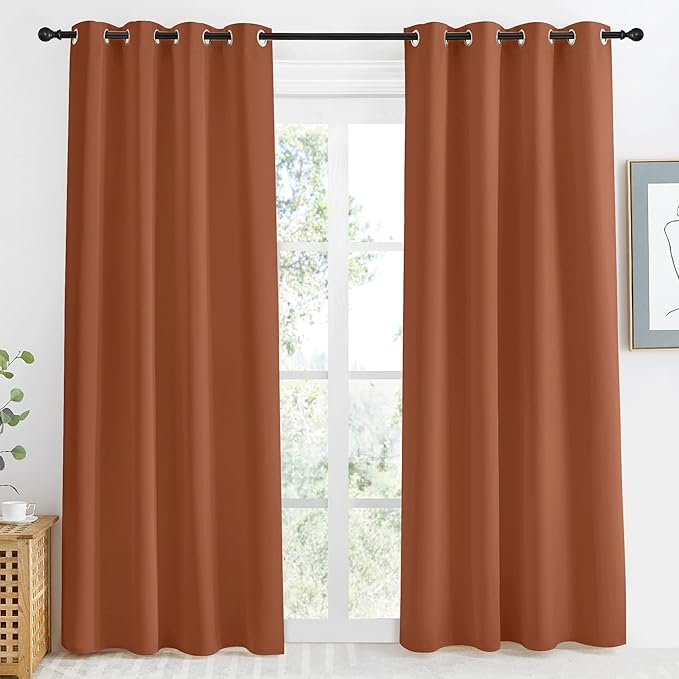 NICETOWN Blackout Burnt Orange Curtain & Drape, W55 x L86, 1 Panel, Room by NICETOWN