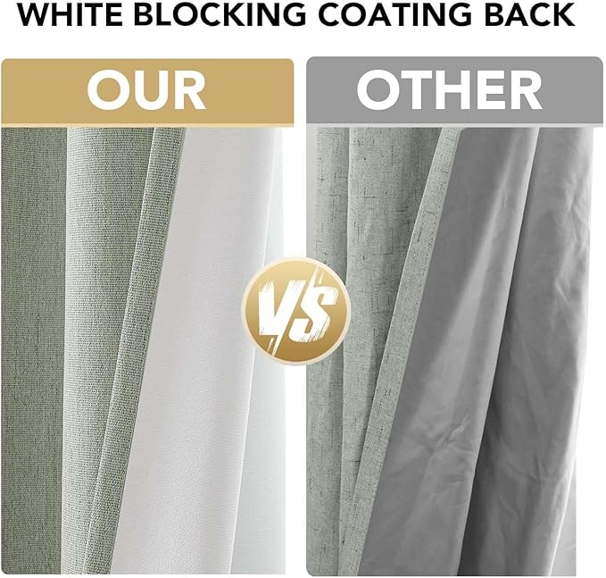 H.VERSAILTEX Chenille Curtains 96 inch Length 2 Panels 100% Blackout Drapes - Image 3