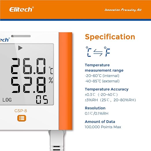 Elitech 100, 000 Points Digital Temperature Humidity Data Logger Medical - Image 2