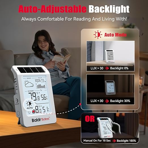 BaldrTherm Wireless Weather Station, Dual-Zone Indoor & Outdoor/Childroom Temp - Image 3