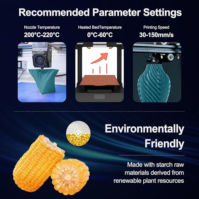 PLA Filament 1.75mm Blue Lagoon 1KG, Clog-Free 3D Printer Filament Dimensional - Image 3
