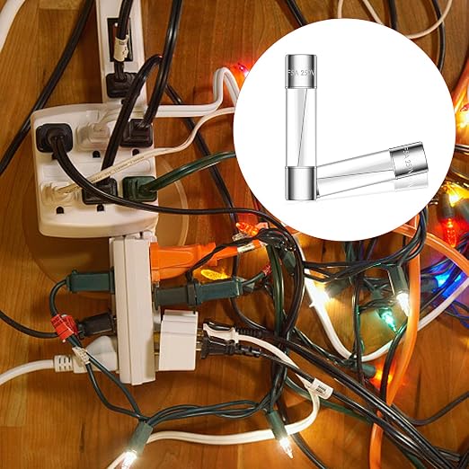 Tnisesm 20 Pcs Christmas Light fuses 5A 3.6x10mm 125V Fast Blow Glass Fuses - Image 3