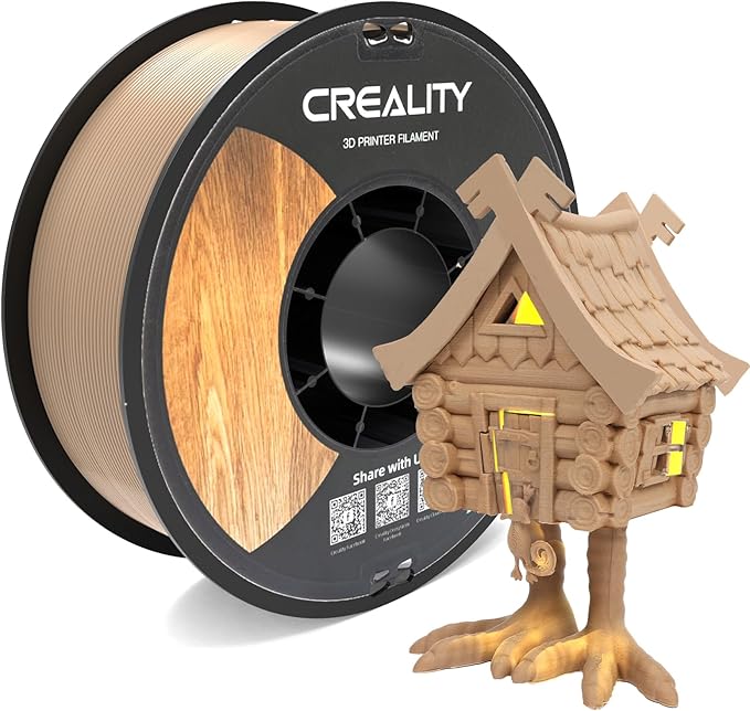 Creality Wood Filament PLA, Dark Brown PLA Filament 1.75mm, Dimensional by Creality