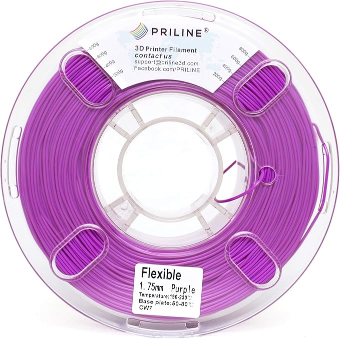 TPU Filament，PRILINE 98A TPU Flexible Soft 3D Printer Filament，1KG 1.75mm Spool - Image 4
