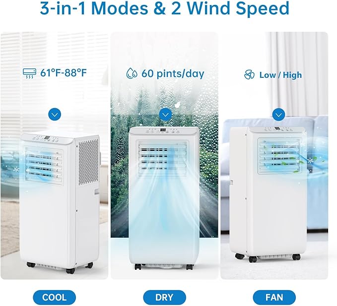 Portable Air Conditioner 10, 000 Btu 450 Sq Ft 3-In-1 Ac Unit - Image 5