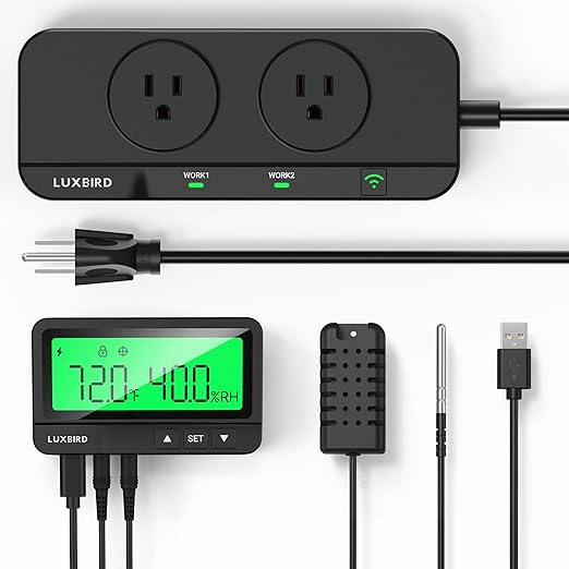 LUXBIRD WiFi Temperature & Humidity Controller LTC-318-W, Smart Thermostat by Luxbird