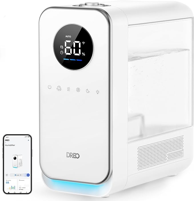 DREO Humidifiers for Bedroom, Top-filled Smart Quiet Cool Mist Humidifier for by DREO