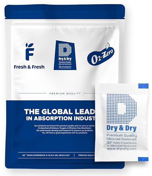 Dry & Dry 2 Gram Food Grade Silica Gel Packs Desiccant Packs, Silica Packets by DryDry
