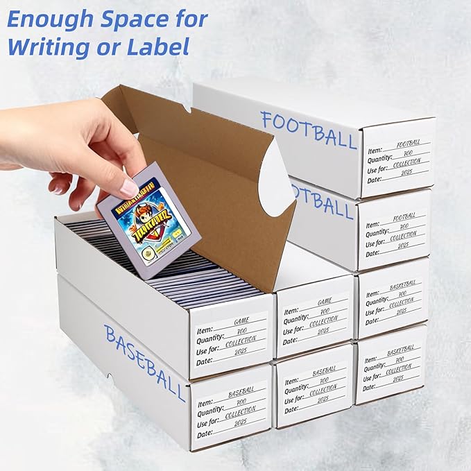 EXYGLO Trading Card Storage Box 25 Pack 700 Count 20pt, 14.2x3.8x2.9 Inch White - Image 4
