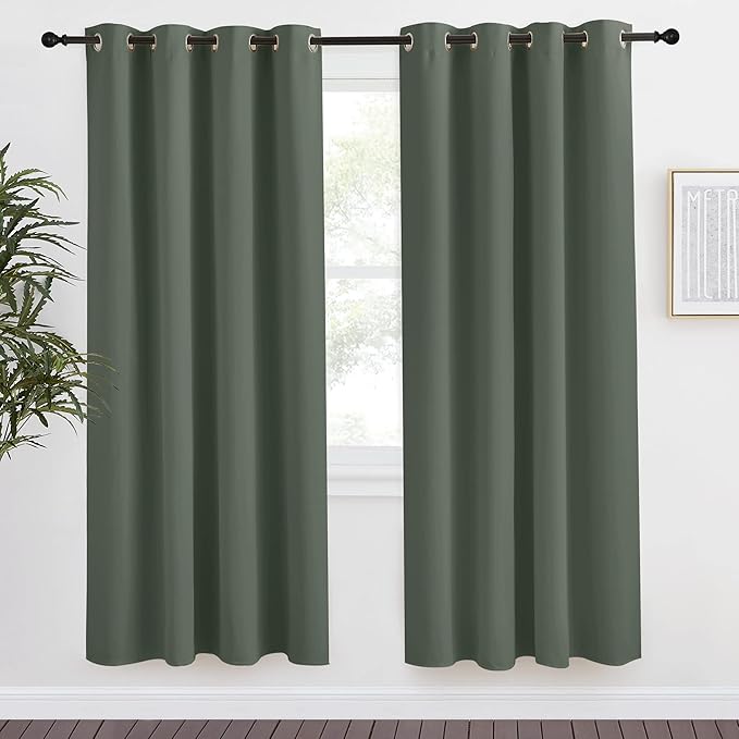 NICETOWN Blackout Curtain for Living Room 78 inch Long, 1 Panel, Dark Mallard by NICETOWN