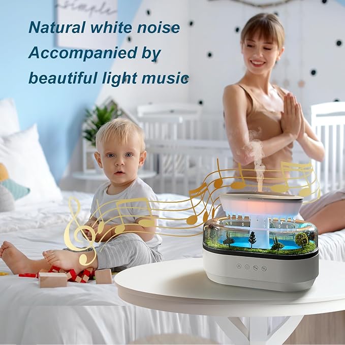 Rain Diffuser 250ML Essential Oil Diffuser, Cloud Humidifier Rain Water Drip - Image 4