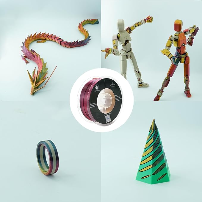 PLA 3D Printer Filament, Triple Color Silk PLA Filament, Dimensional Accuracy - Image 2