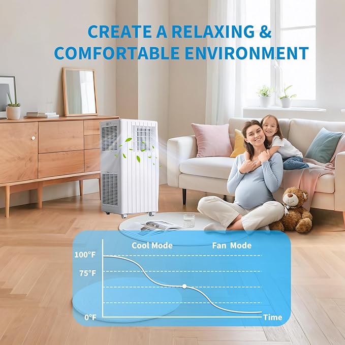 Portable Air Conditioners, Cool up to 350 Sq. Ft, 000 BTU 3-in-1 Movable AC - Image 4