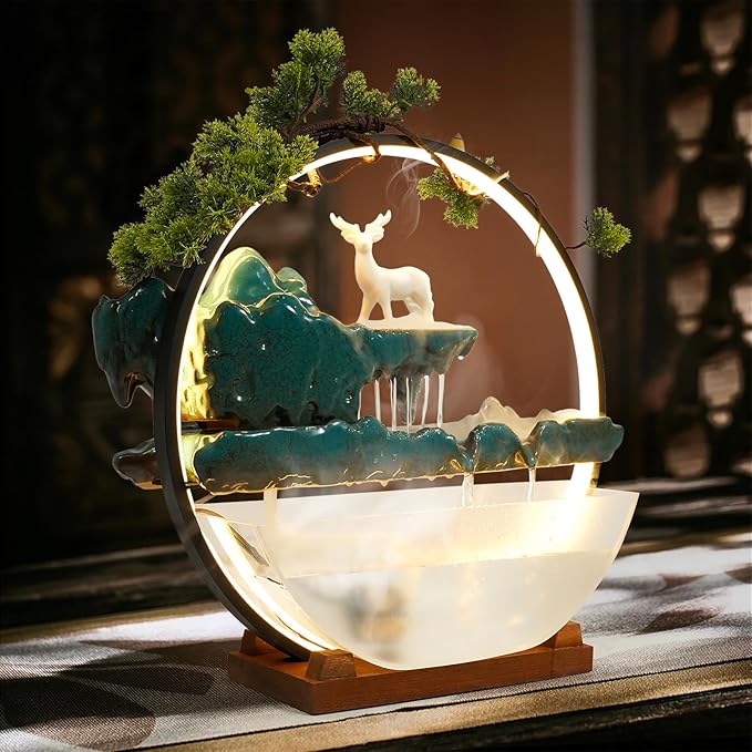 Tabletop Decoration Water Fountains Indoor Waterfall Fountains Humidifie - Image 2