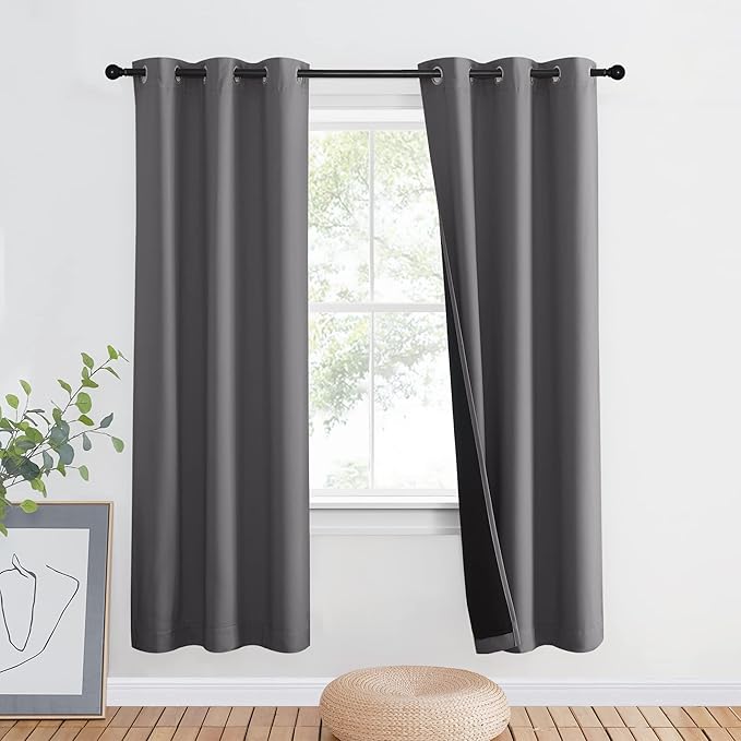 NICETOWN Grey Full Shade Curtain Panel, Energy Smart & Noise Blocking Out by NICETOWN