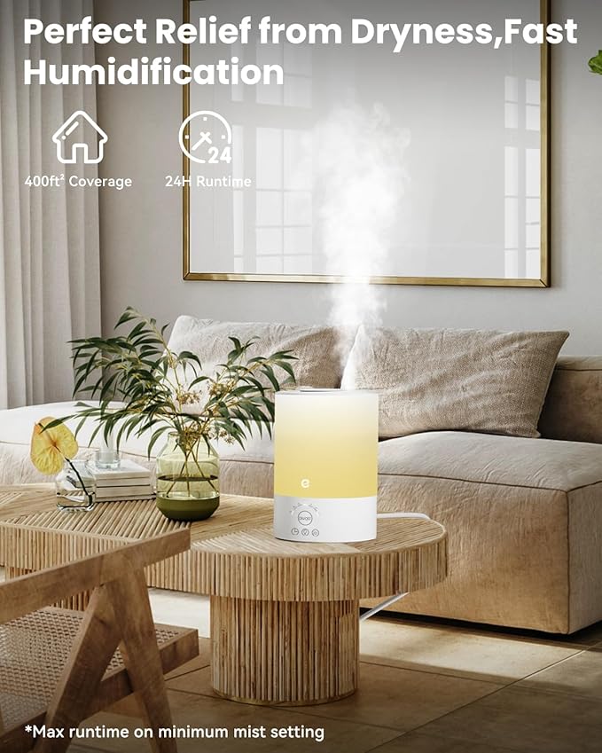 Esemoil Smart Humidifiers for Bedroom, 2.5L Top Fill Cool Mist Humidifiers - Image 6