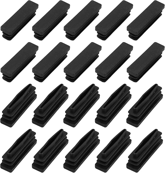 METALLIXITY Rectangle End Caps 100Pcs, Plastic Rectangle Tube Inserts Threaded by METALLIXITY