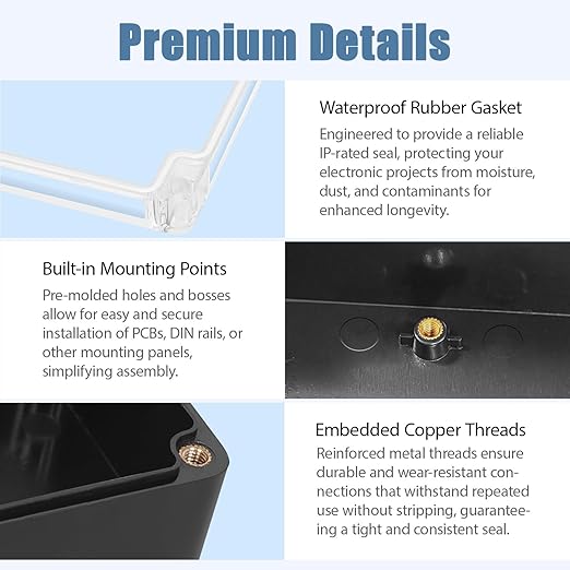 LeMotech Project Box ABS Plastic IP65 Waterproof Dustproof Electrical Junction - Image 5