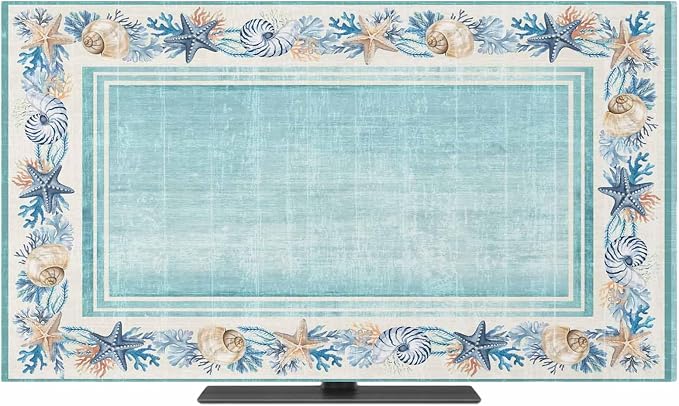 Summer Ocean Starfish Conch Coral Indoor TV Cover, Elastic TV Screen Protector by Unknown