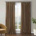 TWOPAGES Luxury Velvet Curtain Pinch Pleated Chocolate Curtain 84 inch Long by TWOPAGES