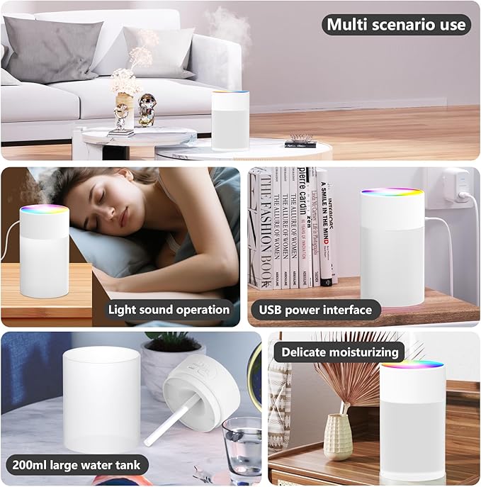Portable Small Humidifier, USB Personal Desktop Humidifier - Image 7