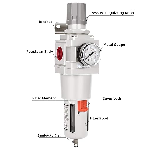 NANPU 1" NPT Compressed Air Filter Regulator Combo Piggyback, 5 Micron Brass - Image 2