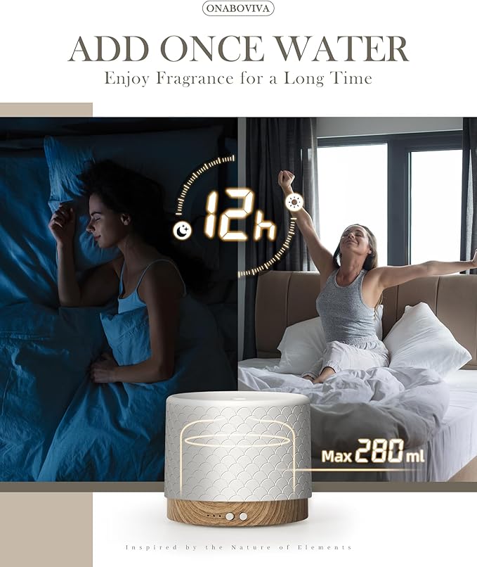 Essential Oil Diffuser, 280ml Ceramic Diffusers - Image 3