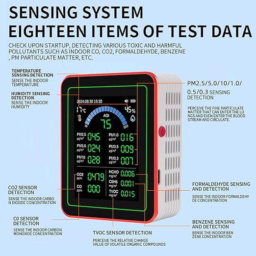 18 in 1 Air Quality Tester for Home, Indoor Air Quality Monitor, - Image 6