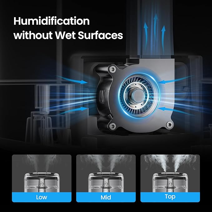 Smart Humidifiers for Bedroom Home, 6L Cool Mist Top Fill Humidifier Large Room - Image 3