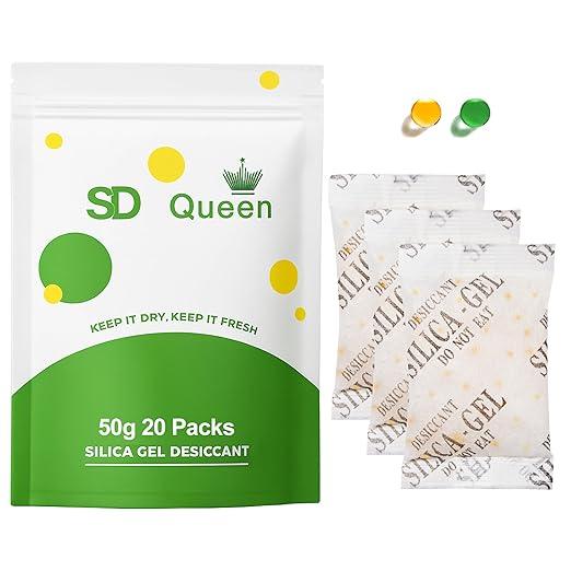 20-Pack 50g Large Silica Gel Packs – Heavy Duty Premium Reusable Moisture by SD+Queen