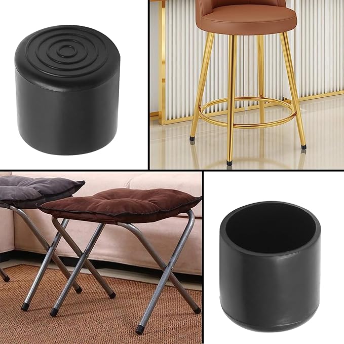 40 Pcs Round Rubber Furniture Leg Caps, 7/8" Vinyl Flexible Chair Leg Floor - Image 5