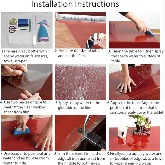 HOHOFILM 2mil Transparent Furniture Protective Film Heat Resistance Gloss Table - Image 7