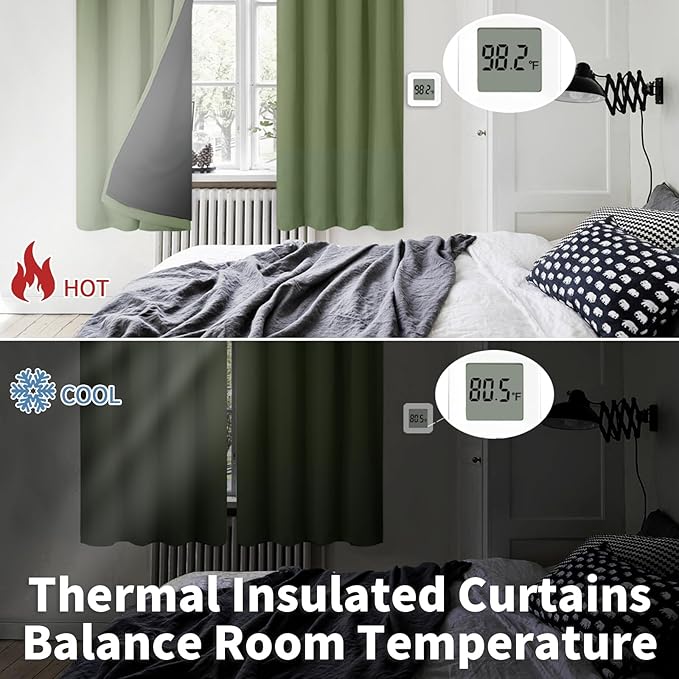 BGment Blackout Curtains for Bedroom 63 Inch Length, Thermal Insulated Full - Image 4