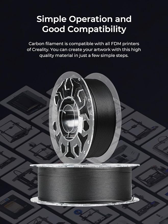 Creality Carbon Fiber Filament 1.75mm, 3D Printer Filament, 1kg Spool, No Warp - Image 6