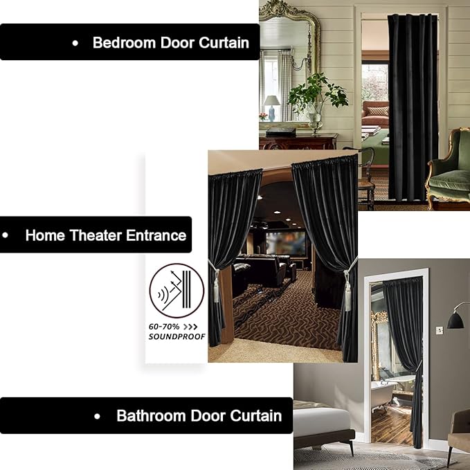 XTMYI Velvet Blackout Door Curtain Panels - Image 6