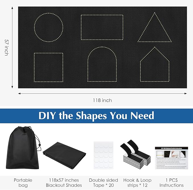 Blackout Window Cover, Portable Window Blinds, Travel DIY Window Blackout - Image 5