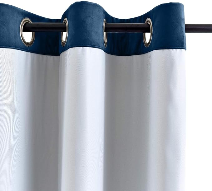 ChadMade Blackout Lined Premium Velvet Curtain Sapphire Blue 50Wx108L Inch - Image 3