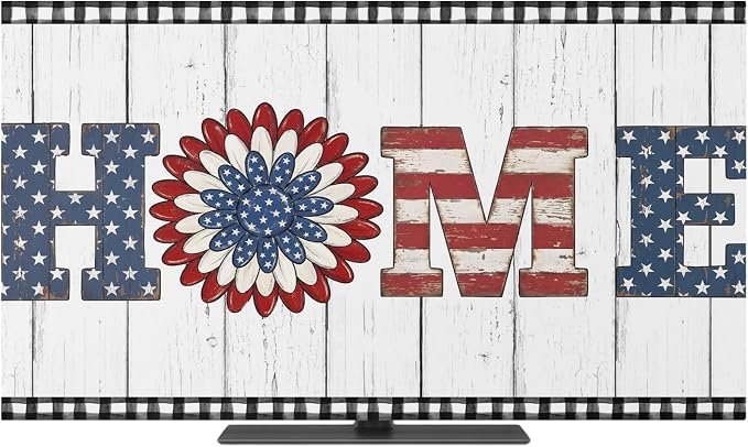 Farmhouse HOME Letters Flower Indoor TV Cover, Elastic TV Screen Protector - Image 2
