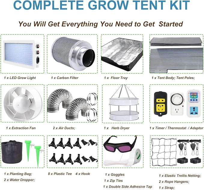 48"x48"x83" Grow Tent Kit, Indoor Grow Tent Complete System High Reflective - Image 6