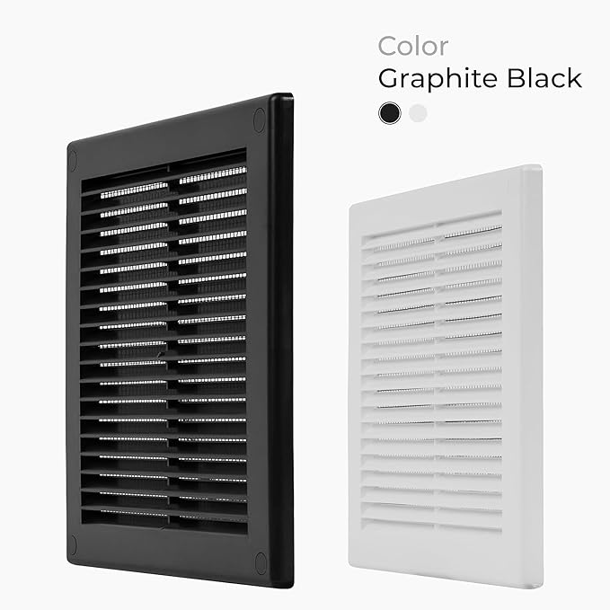 5-Pack 10" x 10" Square Air Vent Cover – Black Plastic Vent Deflector - Image 2